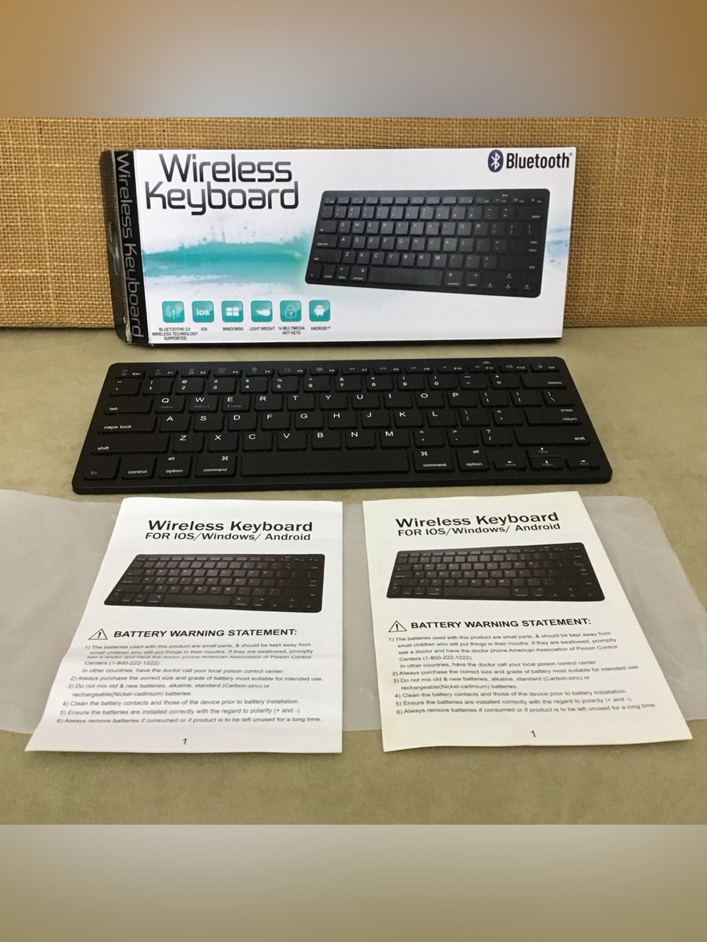 Wireless Bluetooth Tablet Keyboard - Black B301